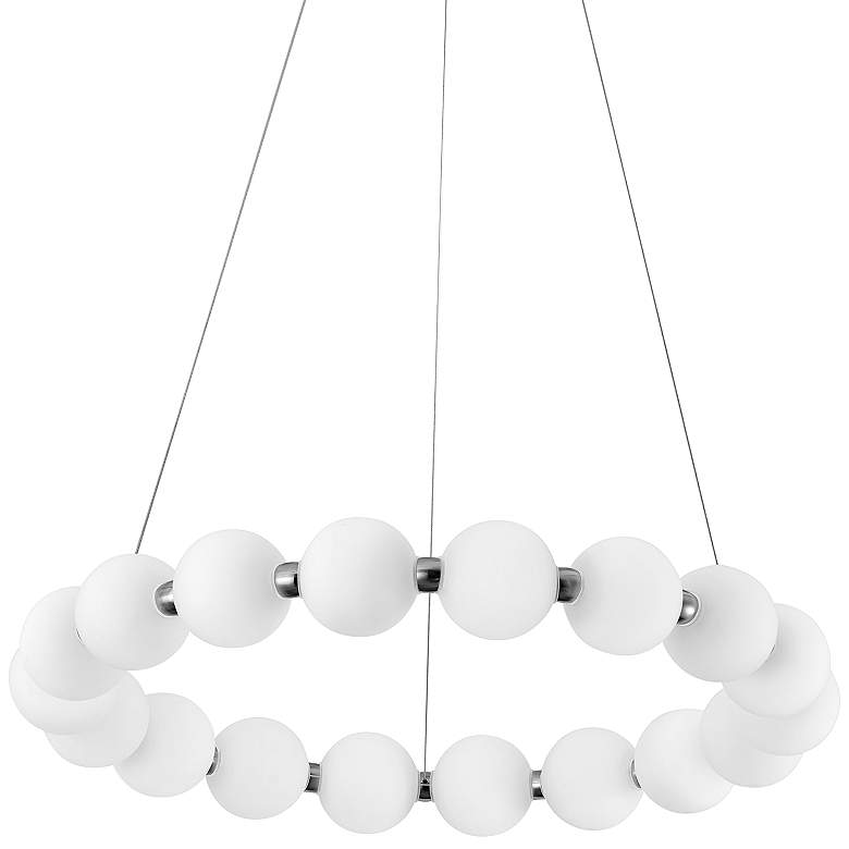 Image 2 Dainolite Shelby 24 inch Wide White Ball and Chrome Modern Ring Chandelier