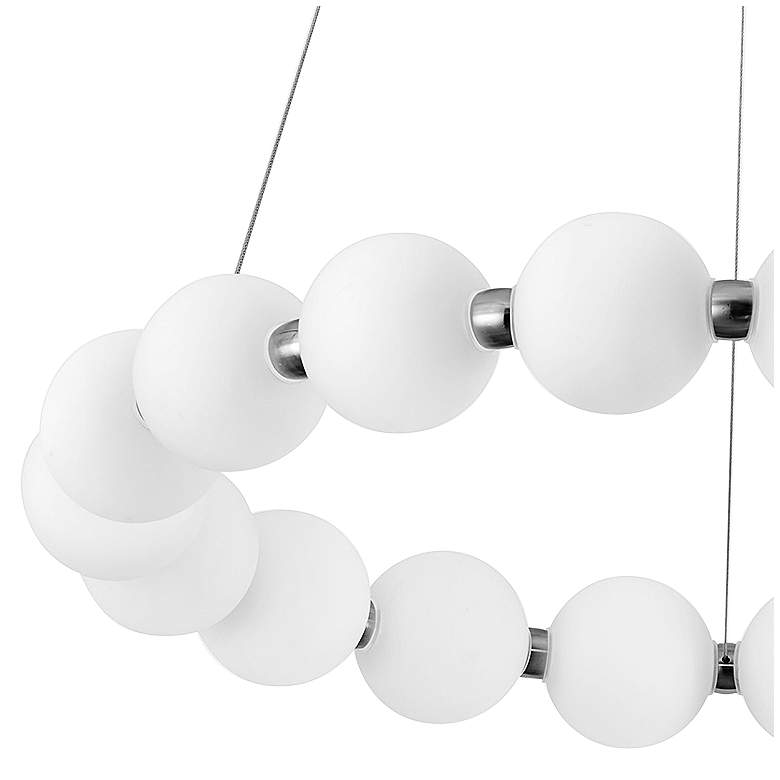 Image 3 Dainolite Shelby 24 inch Wide White Ball and Chrome Modern Ring Chandelier more views