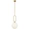 Dainolite Simone 12" Wide Aged Brass White Glass Globe Mini Pendant