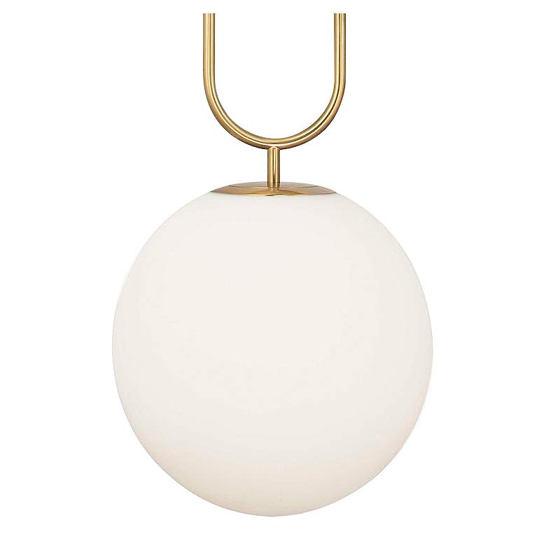 Image 4 Dainolite Simone 12" Wide Aged Brass White Glass Globe Mini Pendant more views