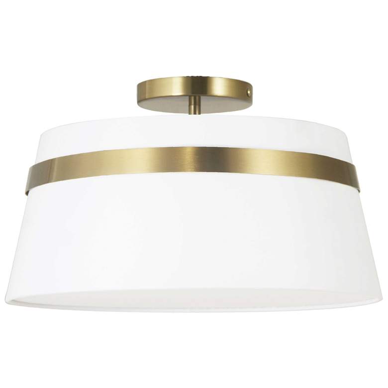 Image 1 Dainolite Symphony 15" Wide 3-Light Aged Brass Semi-Flush Mount