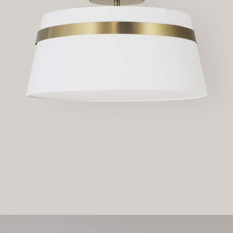 Image 1 Dainolite Symphony 15" Wide 3-Light Aged Brass Semi-Flush Mount