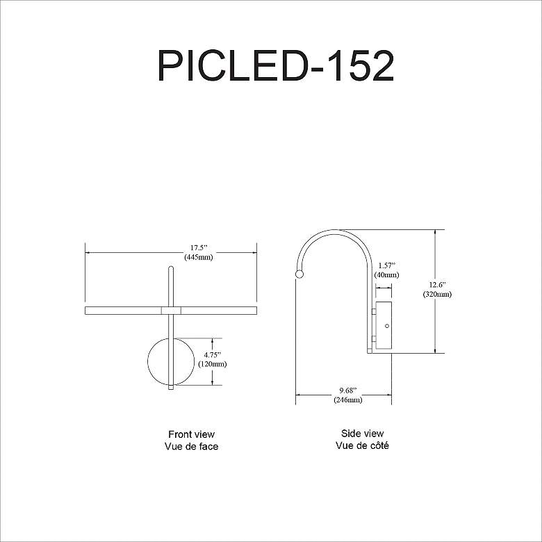 Image 2 Dainolite Talla 17 1/2" Wide Polished Chrome Plug-In LED Picture Light more views