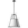 2_Dainolite Trapezoid 18" Wide Black with White Shade Pendant Light