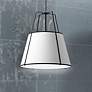 1_Dainolite Trapezoid 18" Wide Black with White Shade Pendant Light