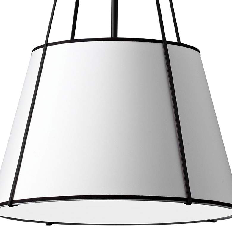 Image 3 Dainolite Trapezoid 18" Wide Black with White Shade Pendant Light more views