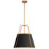 Dainolite Trapezoid 18" Wide Gold and Black Shade Cone Pendant Light