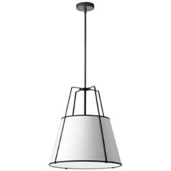 Dainolite Trapezoid 18" Wide Matte Black Drum Pendant Light