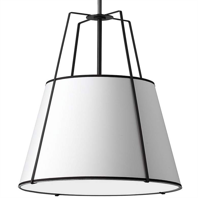 Image 4 Dainolite Trapezoid 18" Wide Matte Black Drum Pendant Light more views