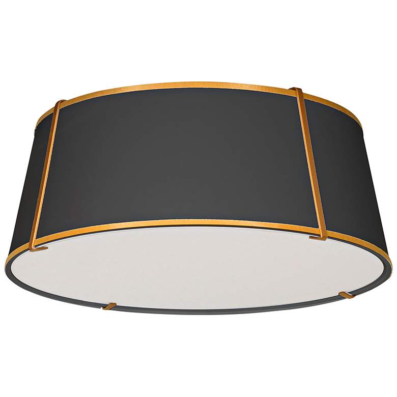 Image 1 Dainolite Trapezoid 22" Tapered Drum Gold and Black Ceiling Light