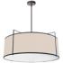 Dainolite Trapezoid 24" 4-Light Black and Cream Modern Drum Pendant