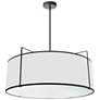 2_Dainolite Trapezoid 24" Wide 4-Light White Fabric Drum Pendant