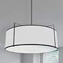1_Dainolite Trapezoid 24" Wide 4-Light White Fabric Drum Pendant