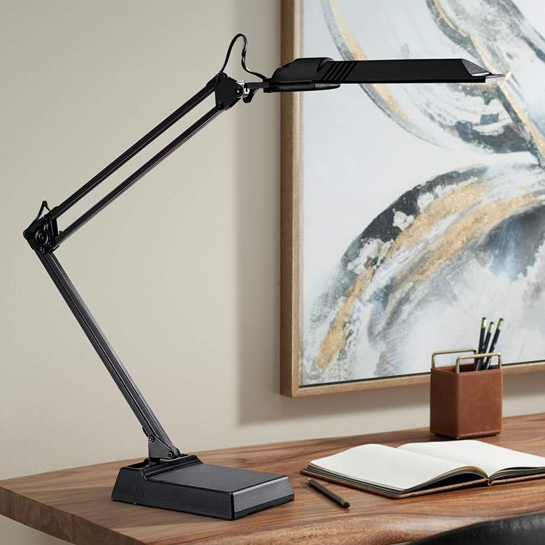 Image 1 Dainolite Ultima 29" Black Extended Reach Adjustable Modern Desk Lamp