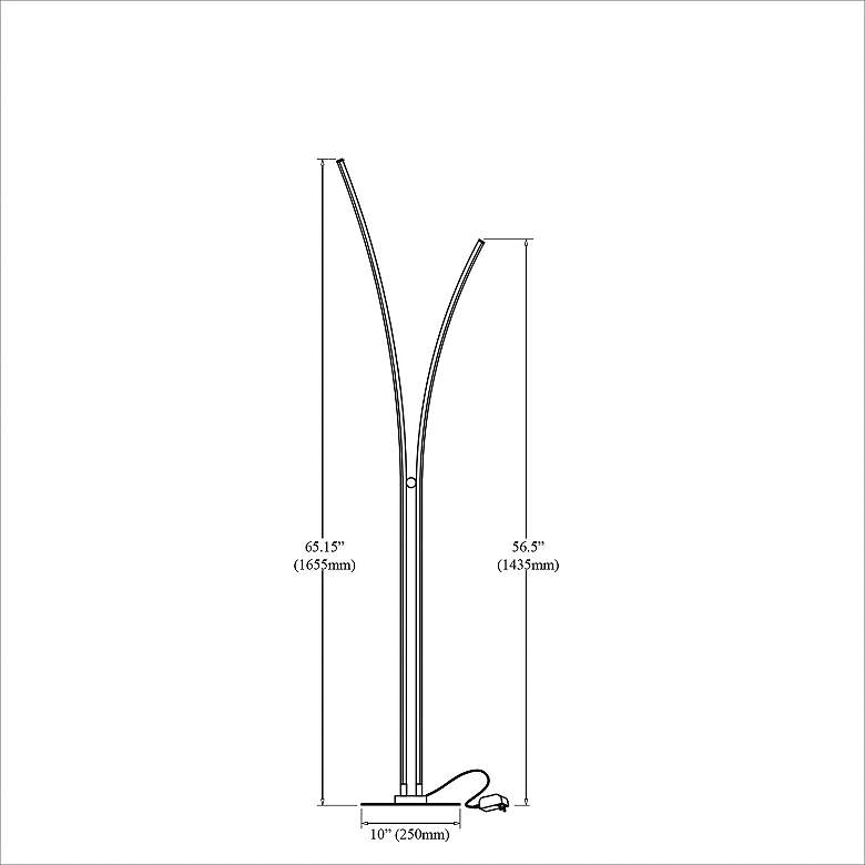 Image 4 Dainolite Vincent 66 1/4" Matte White LED Modern Arc Floor Lamp more views