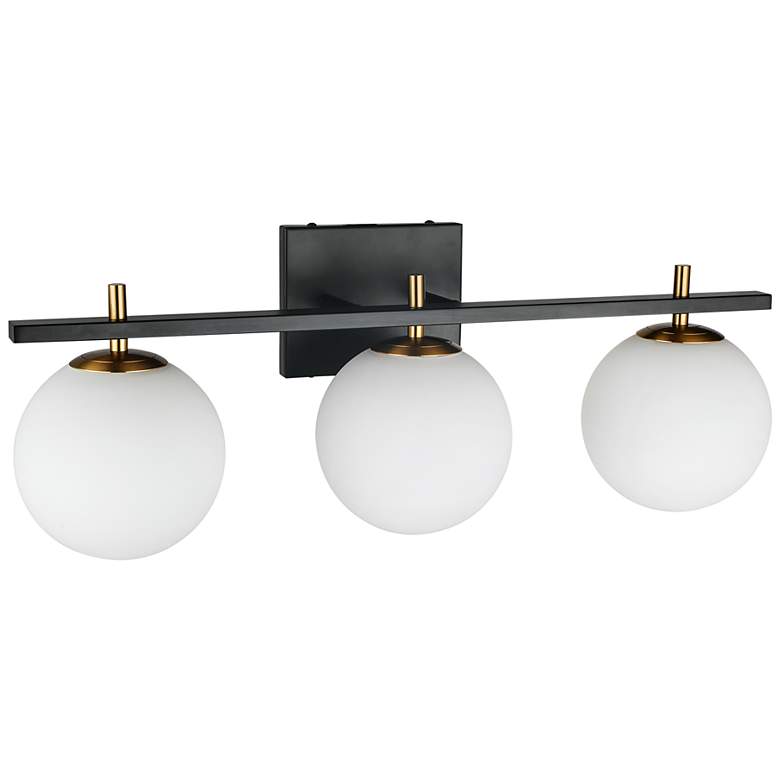 Image 1 Dainolite Vivaldi 23 3/4" Matte Black Aged Brass 3-Light Bath Light