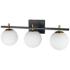 Dainolite Vivaldi 23 3/4" Matte Black Aged Brass 3-Light Bath Light