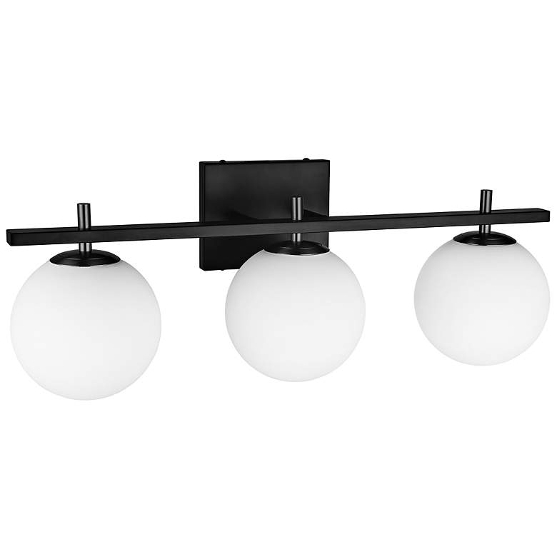 Image 2 Dainolite Vivaldi 23 3/4" Wide Matte Black 3-Light Bath Light
