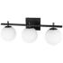 Dainolite Vivaldi 23 3/4" Wide Matte Black 3-Light Bath Light