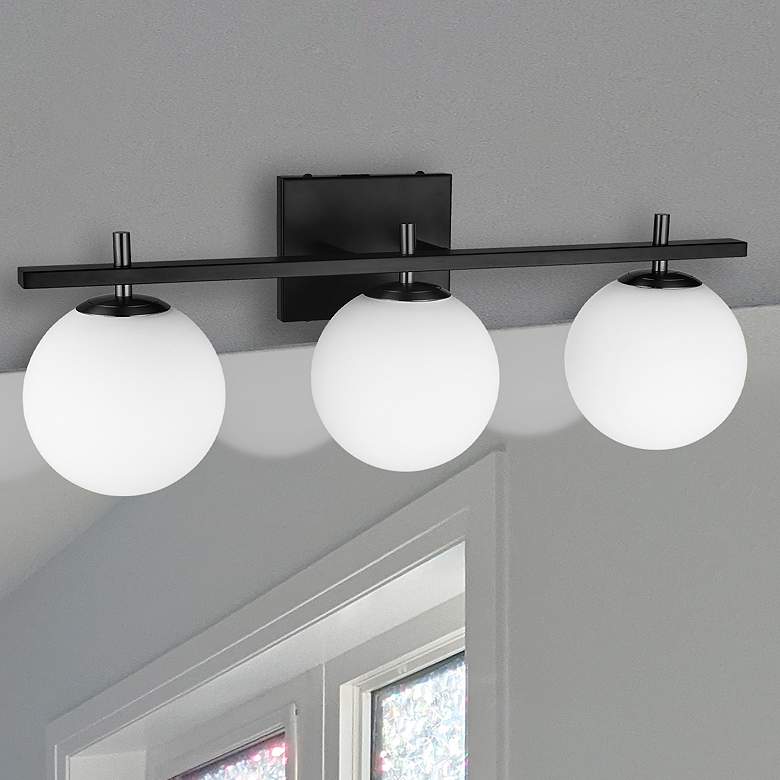 Image 1 Dainolite Vivaldi 23 3/4" Wide Matte Black 3-Light Bath Light