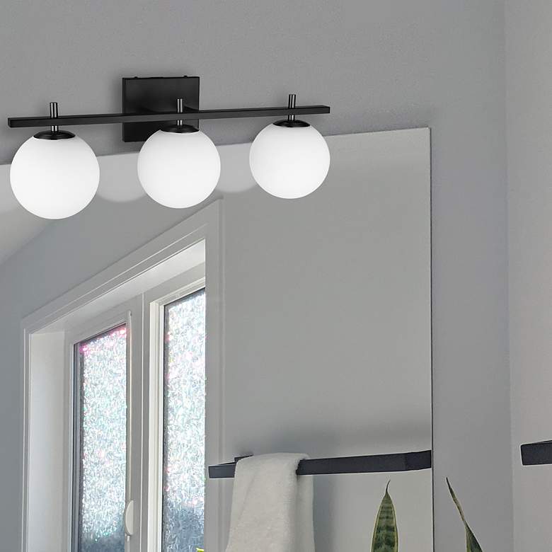 Image 3 Dainolite Vivaldi 23 3/4" Wide Matte Black 3-Light Bath Light more views