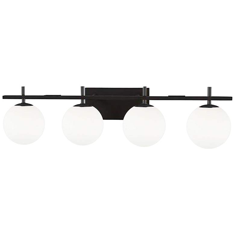 Image 1 Dainolite Vivaldi 32 1/2" Wide Matte Black 4-Light Bath Light
