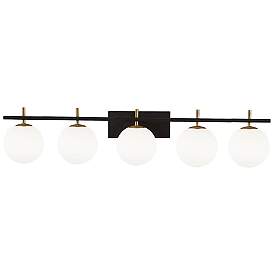 Image1 of Dainolite Vivaldi 41 1/4" Wide 5 Light Black and Brass Vanity Light