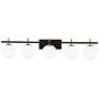 Thumbnail1 of Dainolite Vivaldi 41 1/4" Wide 5 Light Black and Brass Vanity Light