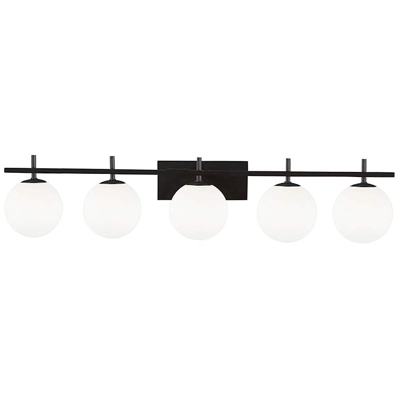 Image 1 Dainolite Vivaldi 41 1/4" Wide Matte Black 5-Light Bath Light