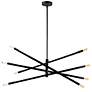 2_Dainolite Wand 35 1/2" Wide 8-Light Modern Matte Black Chandelier