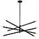 Dainolite Wand 35 1/2" Wide 8-Light Modern Matte Black Chandelier