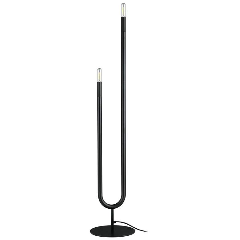 Image 1 Dainolite Wand 60" High 2-Light Matte Black Modern Floor Lamp