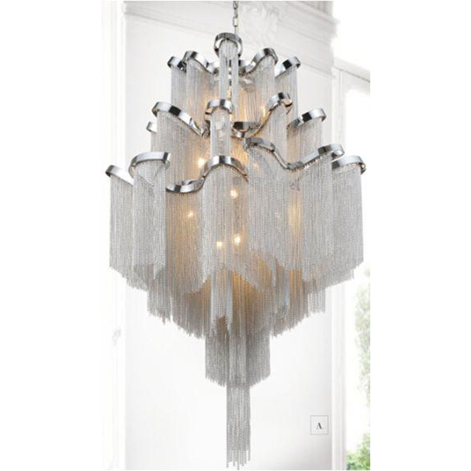 Image 2 Daisy 17 Light Down Chandelier With Chrome Finish more views