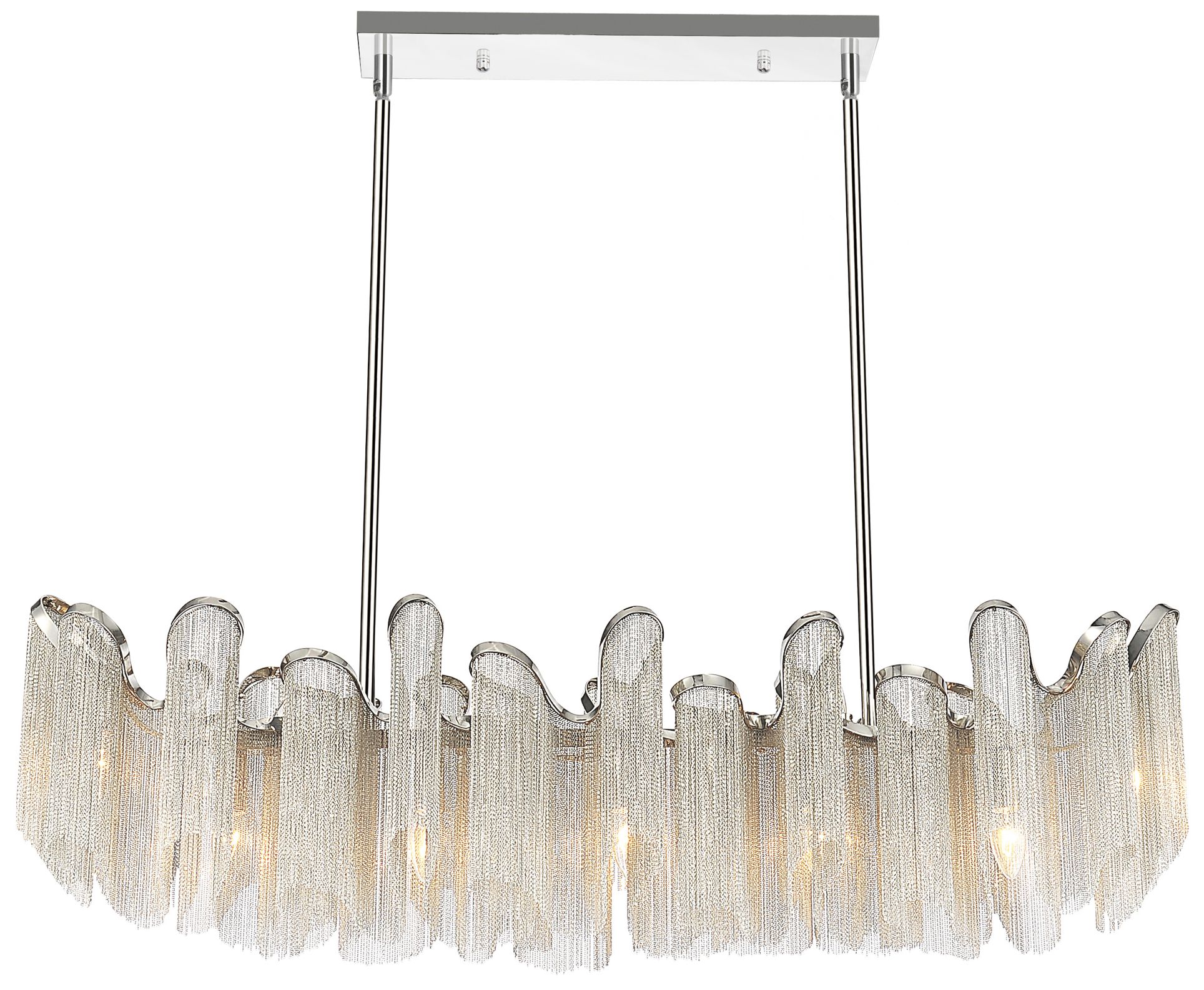 Daisy 7 Light 47in Chrome Down Chandelier