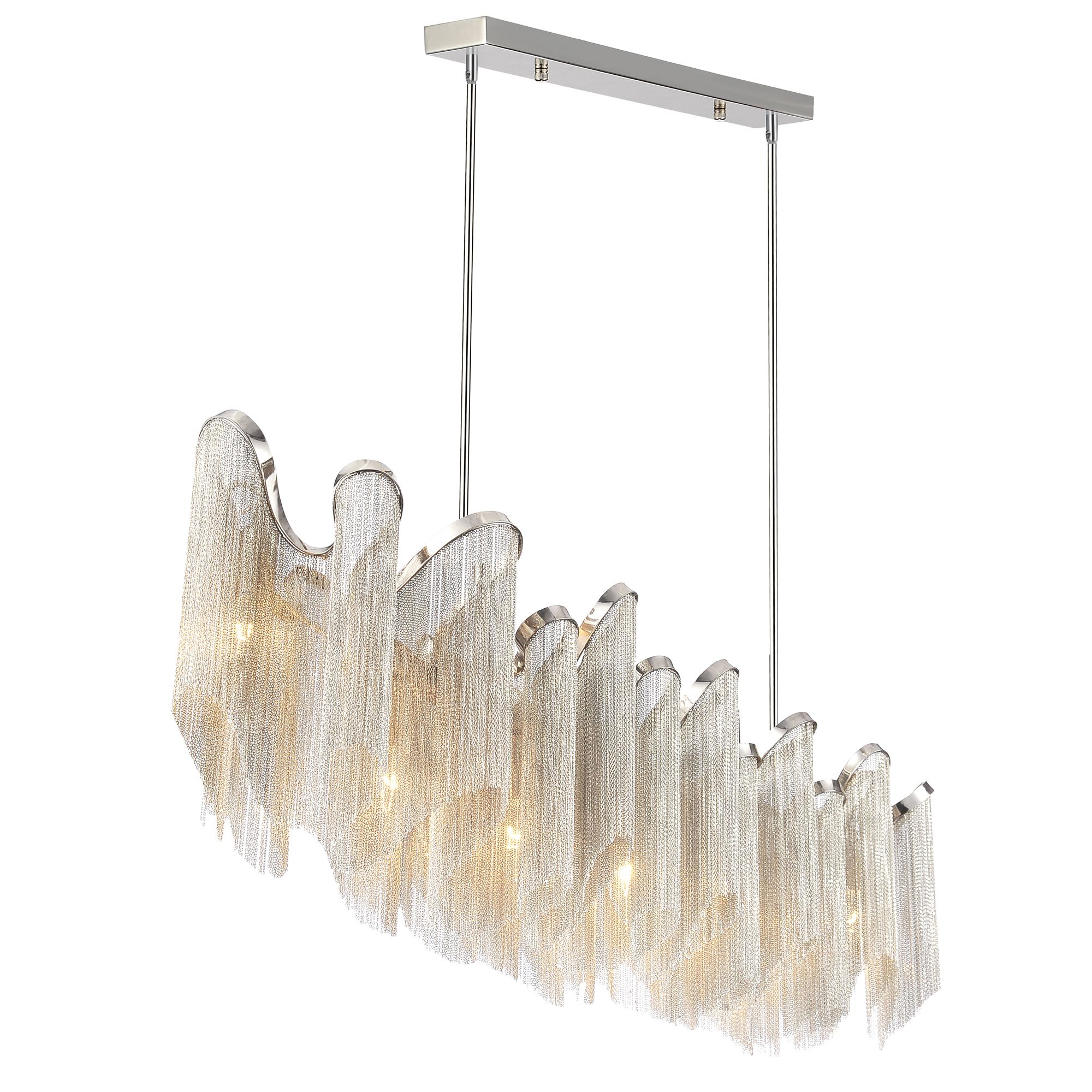 Image 3 Daisy 7 Light Down Chandelier With Chrome Finish more views