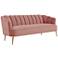 Daisy 82 3/4" Wide Blush Velvet Channel Tufted Sofa