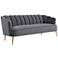 Daisy 82 3/4" Wide Gray Velvet Channel Tufted Sofa