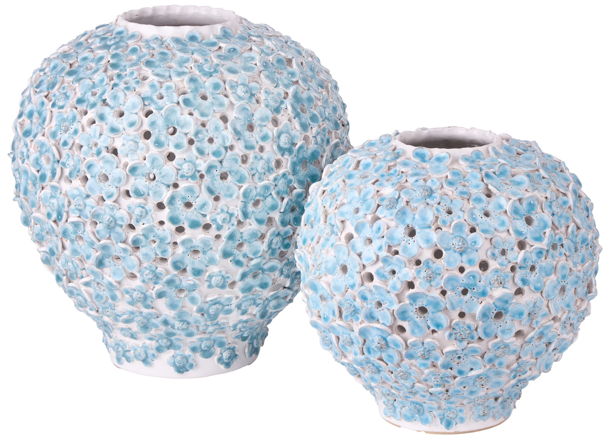Image 5 Daisy Blue Light Blue, White Large Vase more views
