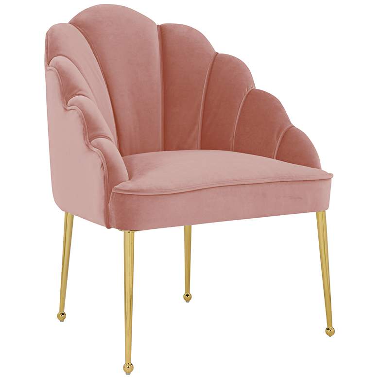 Image 1 Daisy Petite Blush Velvet Channel Tufted Accent Chair