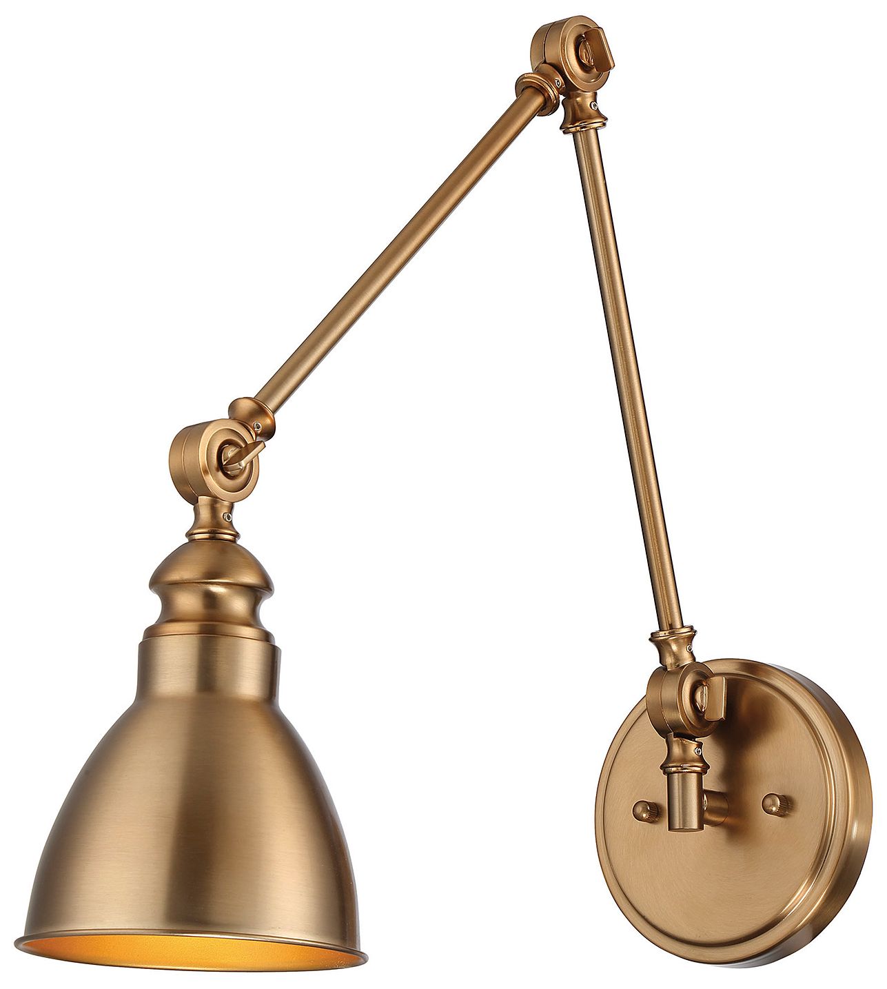 Dakota 1-Light Adjustable Wall Sconce in Warm Brass