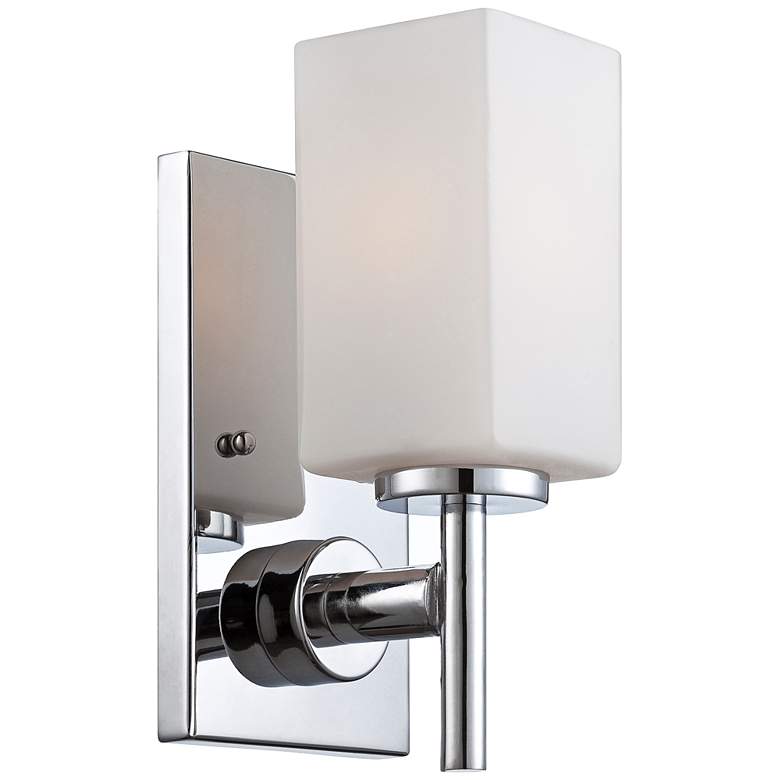 Image 2 Dakota 10 inch High Frosted Glass Polished Chrome Wall Sconce