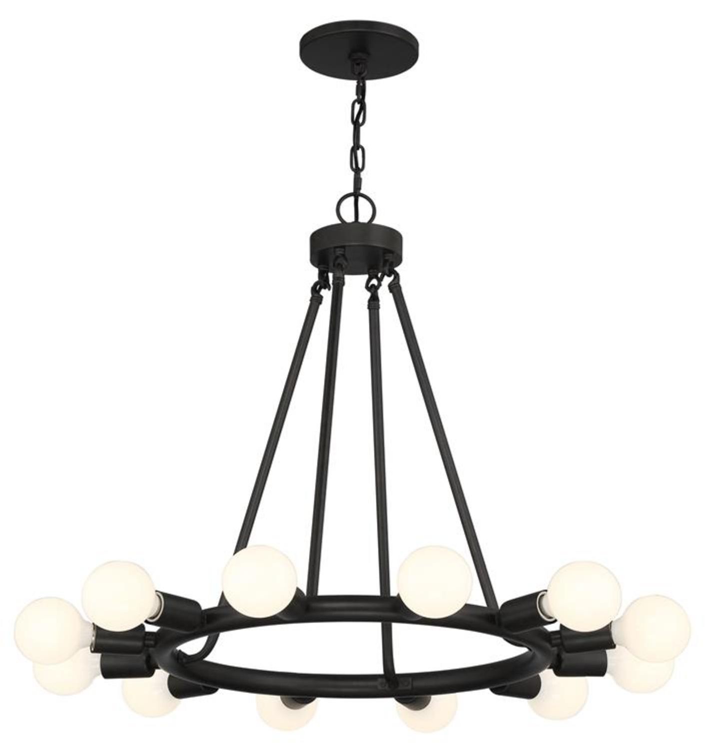 Image Dakota 12 Light Black Chandelier