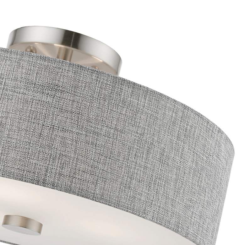 Image 6 Dakota 15" Wide Brushed Nickel Drum Ceiling Light more views