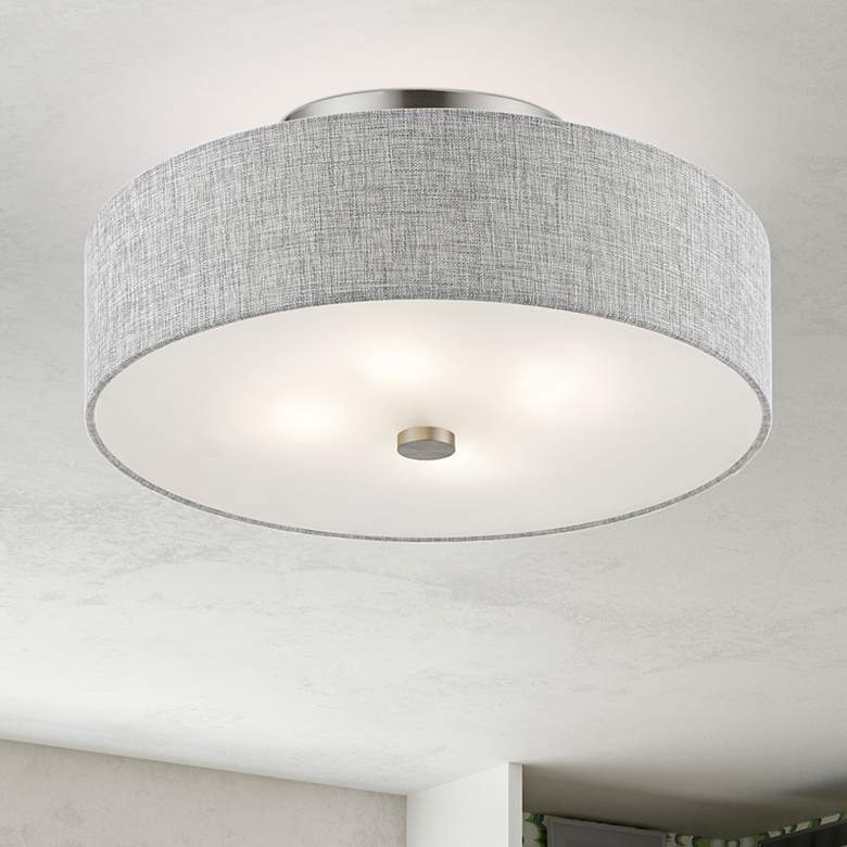 Image 2 Dakota 18" Wide Brushed Nickel Ceiling Light