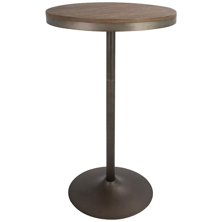 Image 1 Dakota 27"W Brown Antique Adjustable Round Bar/Dinette Table