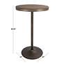 6_Dakota 27"W Brown Antique Adjustable Round Bar/Dinette Table more views