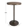 Dakota 27"W Brown Antique Adjustable Round Bar/Dinette Table