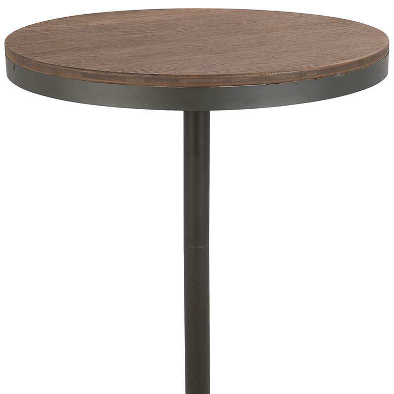 Image 4 Dakota 27"W Brown Gray Adjustable Round Bar/Dinette Table more views