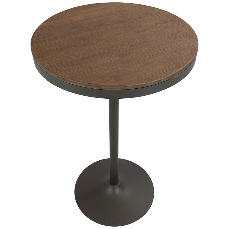 Image 7 Dakota 27"W Brown Gray Adjustable Round Bar/Dinette Table more views