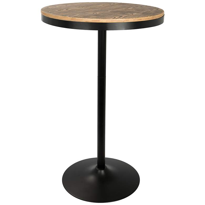 Image 3 Dakota 27"W Natural Black Adjustable Round Bar/Dinette Table